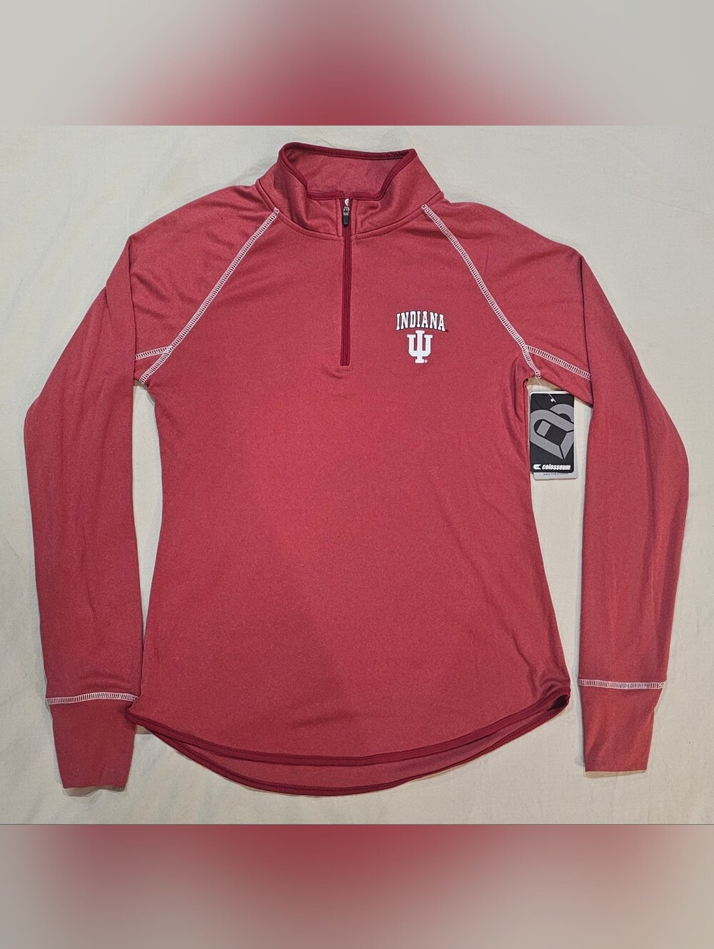 Colosseum Women's Large Indiana University Crimson Red 1/4 Zip Long Sleeve